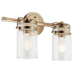 KICHLER 45688CPZ Brinley 15.75" 2 Light Vanity Light With Clear Glass In Champagne Bronze