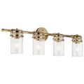 KICHLER 45690CPZ Brinley 32.25" 4 Light Vanity Light With Clear Glass In Champagne Bronze