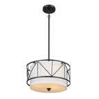 KICHLER 52074BK Birkleigh 14" 3 Light Pendant/Semi Flush Black