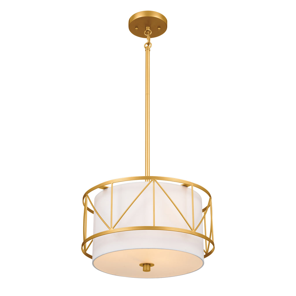KICHLER 52074CLG Birkleigh 14" 3 Light Pendant/Semi Flush Classic Gold