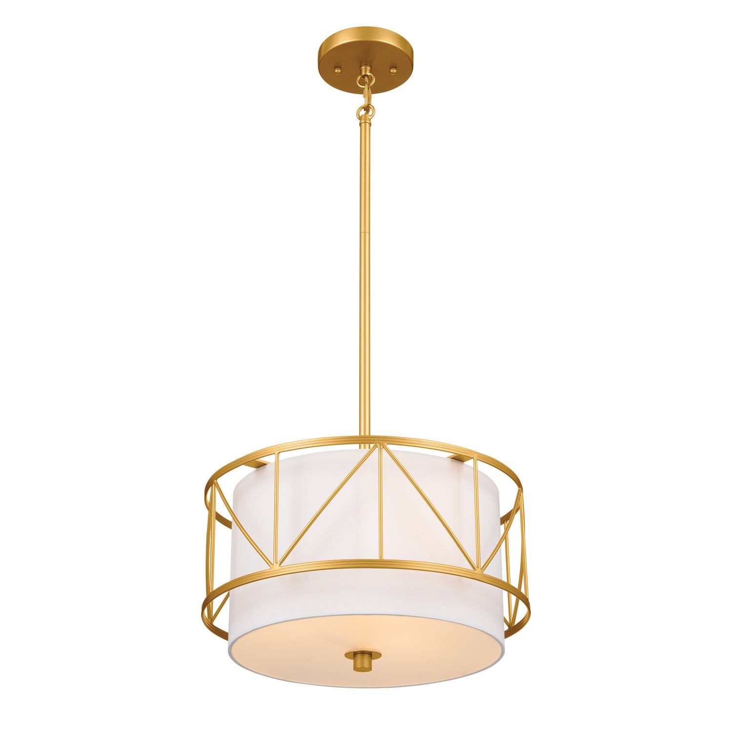 KICHLER 52074CLG Birkleigh 14" 3 Light Pendant/Semi Flush Classic Gold