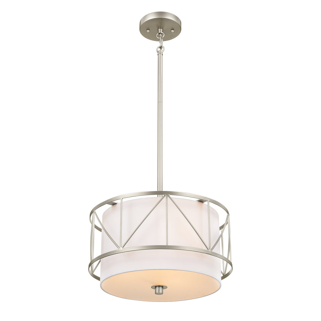 KICHLER 52074SN Birkleigh 14" 3 Light Pendant/Semi Flush Satin Nickel