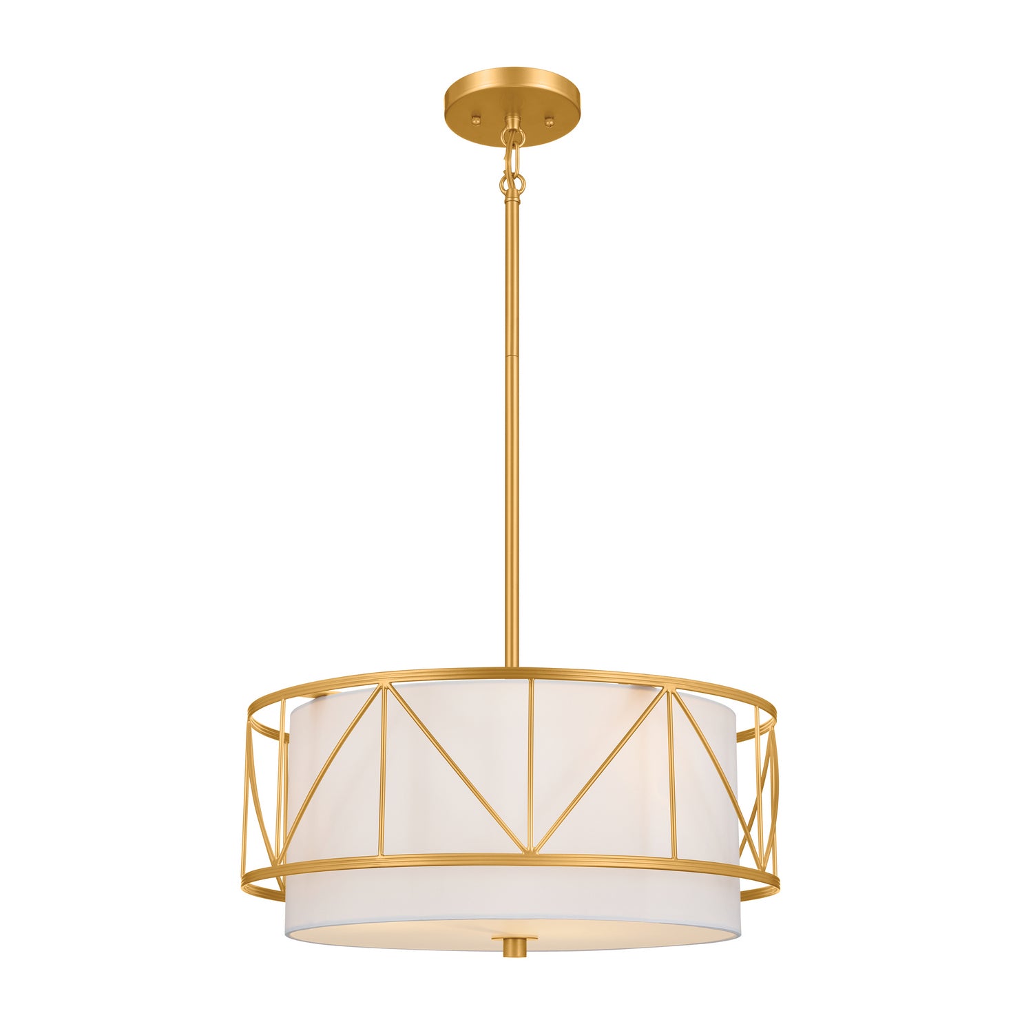 KICHLER 52075CLG Birkleigh 18" 3 Light Pendant/Semi Flush Classic Gold