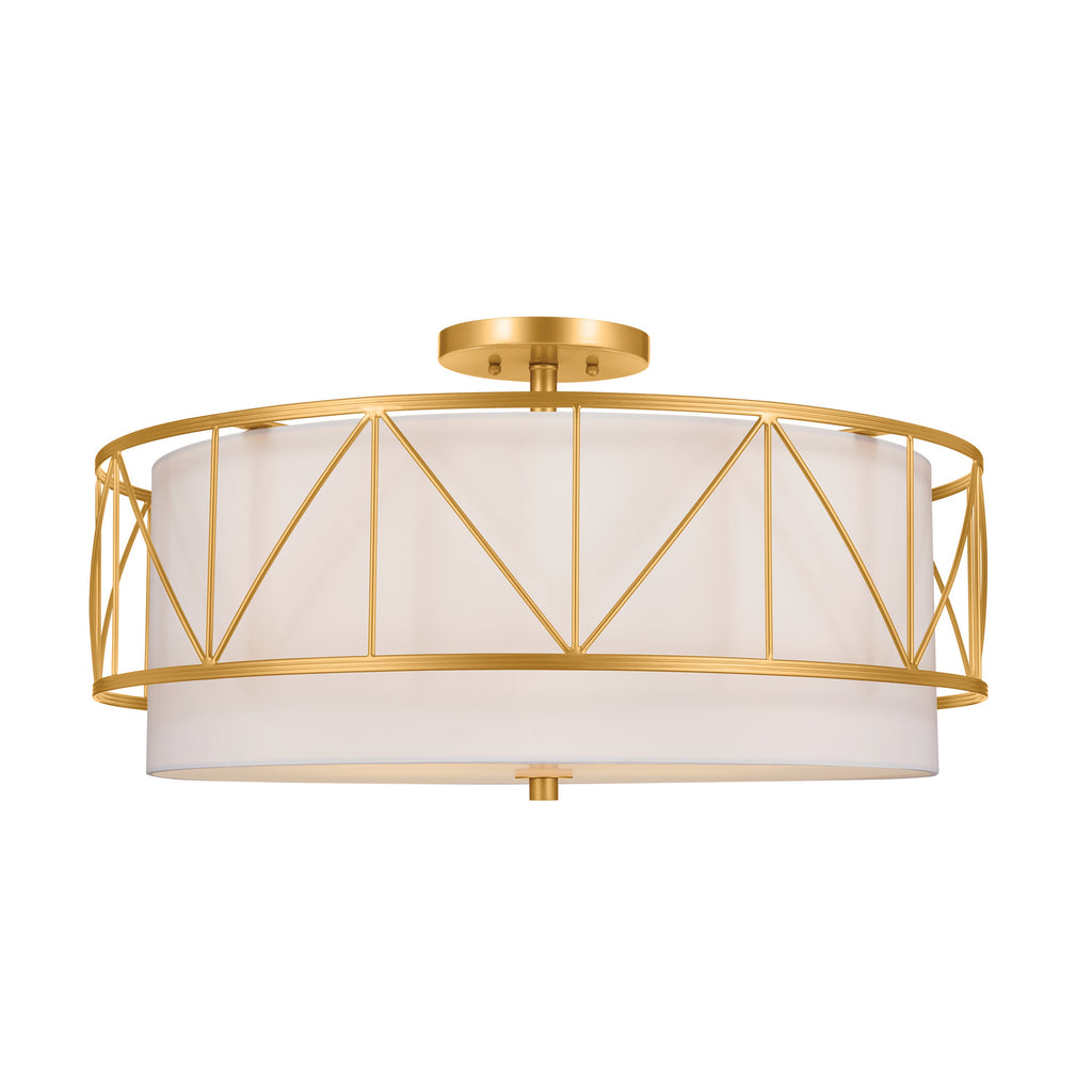 KICHLER 52076CLG Birkleigh 24" 4 Light Semi Flush Classic Gold
