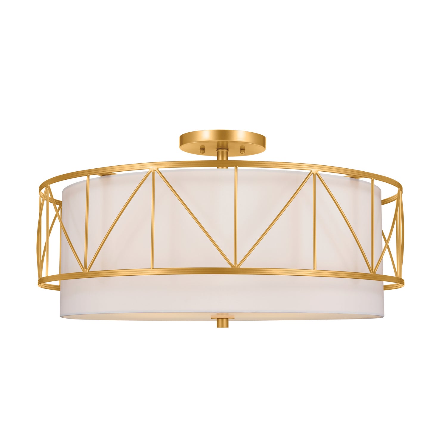KICHLER 52076CLG Birkleigh 24" 4 Light Semi Flush Classic Gold