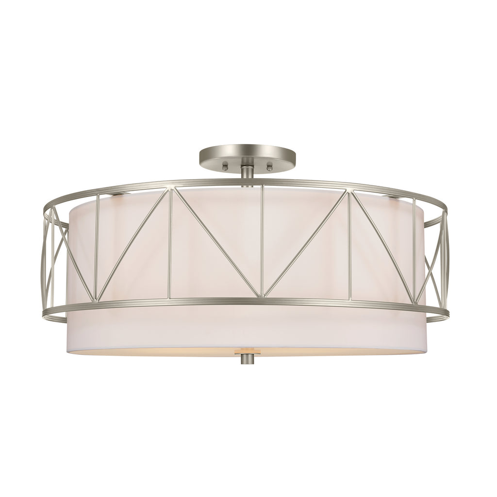 KICHLER 52076SN Birkleigh 24" 4 Light Semi Flush Satin Nickel
