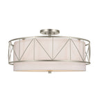 KICHLER 52076SN Birkleigh 24" 4 Light Semi Flush Satin Nickel