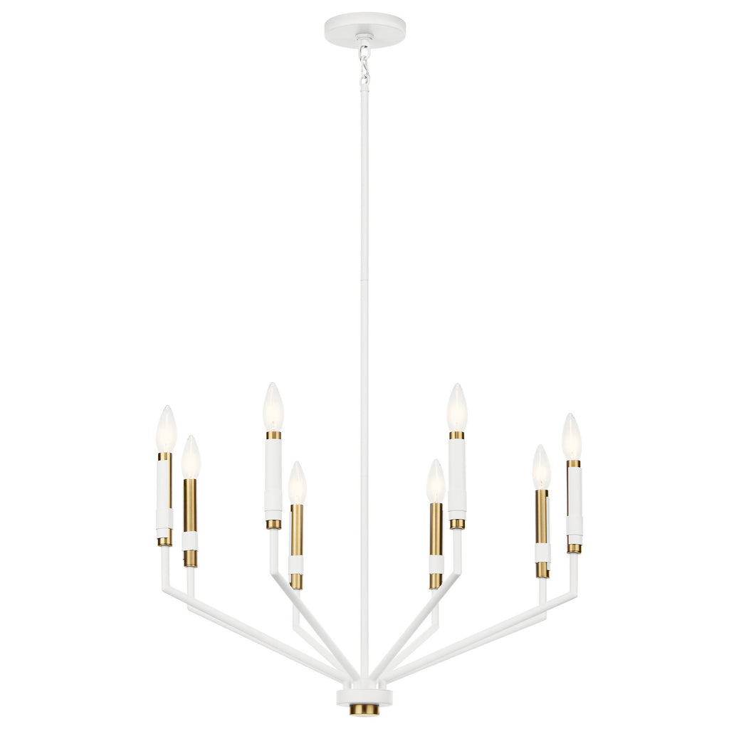 KICHLER 52349WH Armand 26 Inch 8 Light Chandelier In White Finish
