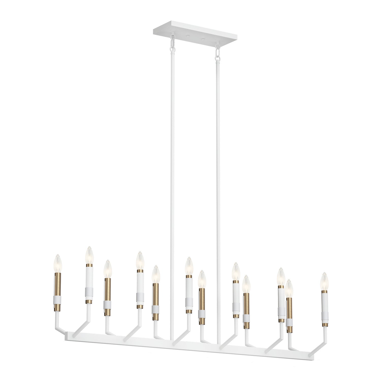 KICHLER 52350WH Armand 42.75 Inch 12 Light Linear Chandelier In White Finish