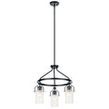 KICHLER 52377BK Everett 22.5 Inch 3 Light Round Chandelier with Clear Glass in Black