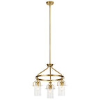 KICHLER 52377NBR Everett 22.5 Inch 3 Light Round Chandelier with Clear Glass in Polished Nickel