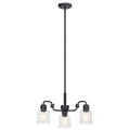 KICHLER 52397BK Aivian 23" 3 Light Chandelier With Clear Glass Black