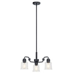 KICHLER 52397BK Aivian 23" 3 Light Chandelier With Clear Glass Black