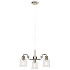 KICHLER 52397NI Aivian 23" 3 Light Chandelier With Clear Glass Black