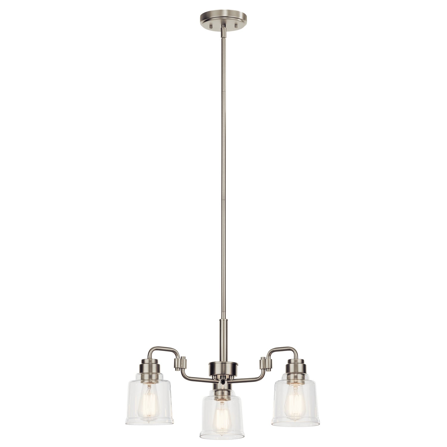 KICHLER 52397NI Aivian 23" 3 Light Chandelier With Clear Glass Black