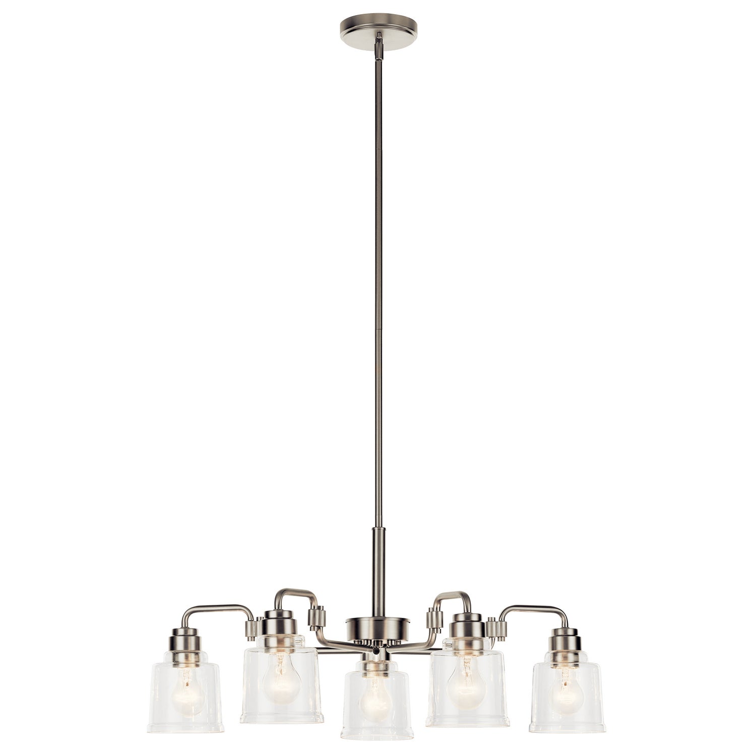KICHLER 52398NI Aivian 30" 5 Light Chandelier With Clear Glass Brushed Nickel