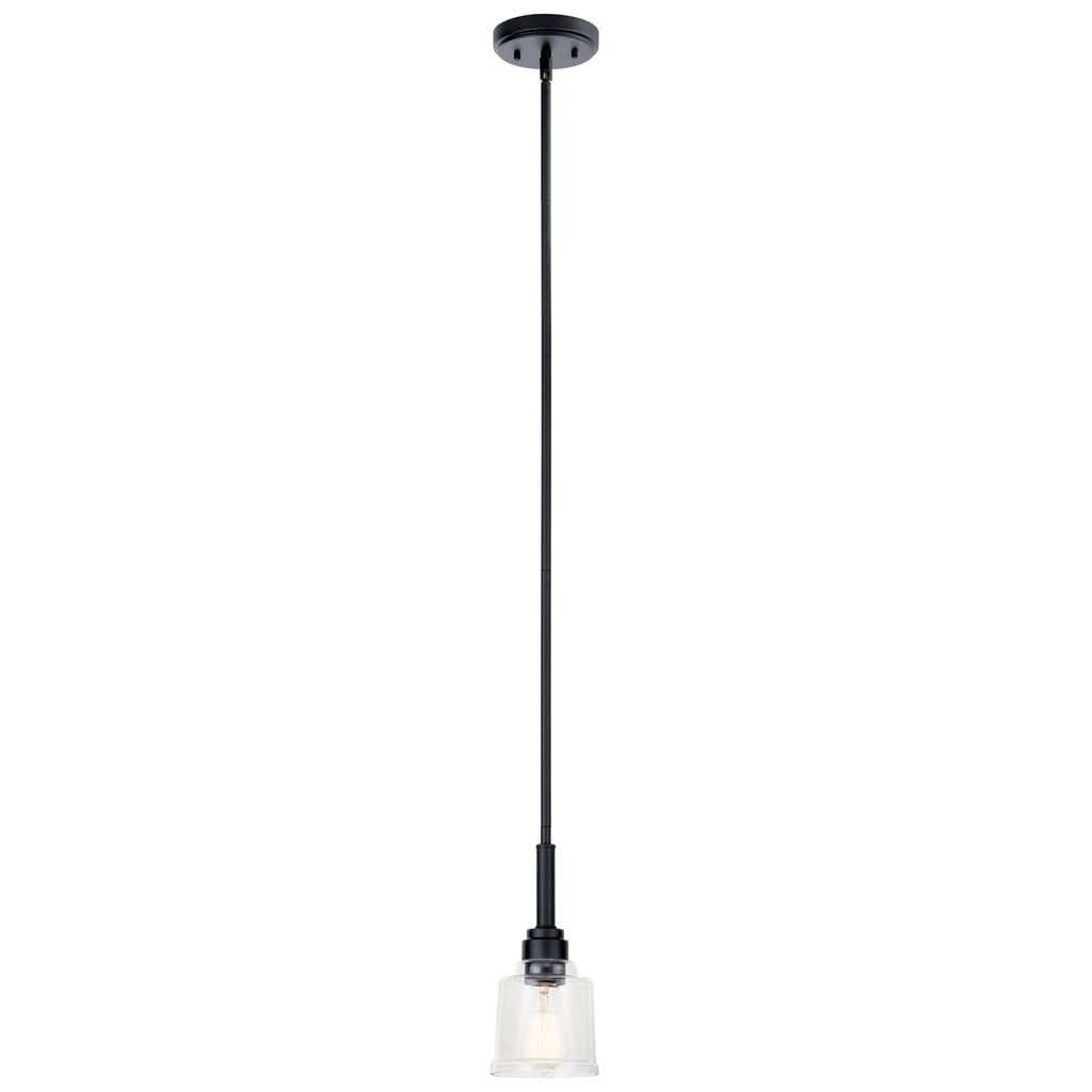 KICHLER 52399BK Aivian 5" 1 Light Mini Pendant With Clear Glass Black