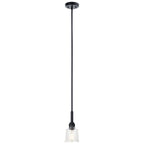 KICHLER 52399BK Aivian 5" 1 Light Mini Pendant With Clear Glass Black
