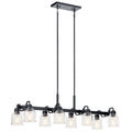 KICHLER 52400BK Aivian 42" 8 Light Linear Chandelier With Clear Glass Black