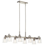 KICHLER 52400NI Aivian 42" 8 Light Linear Chandelier With Clear Glass Brushed Nickel
