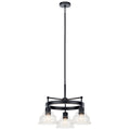 KICHLER 52402BK Eastmont 3 Light Chandelier With Clear Glass Black And Walnut Wood