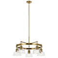 KICHLER 52403BNB Eastmont 5 Light Chandelier With Clear Glass Brushed Natural Brass And Walnut Wood