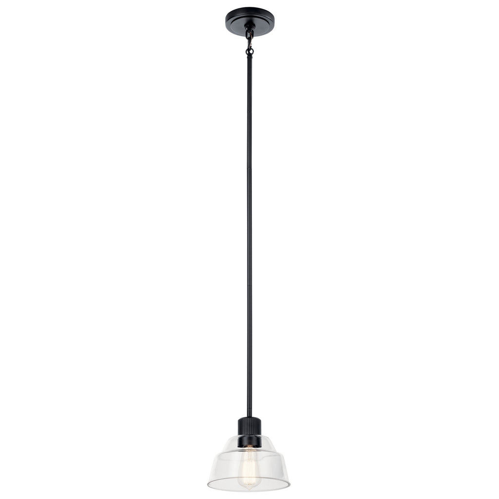 KICHLER 52405BK Eastmont 1 Light Mini Pendant With Clear Glass Black
