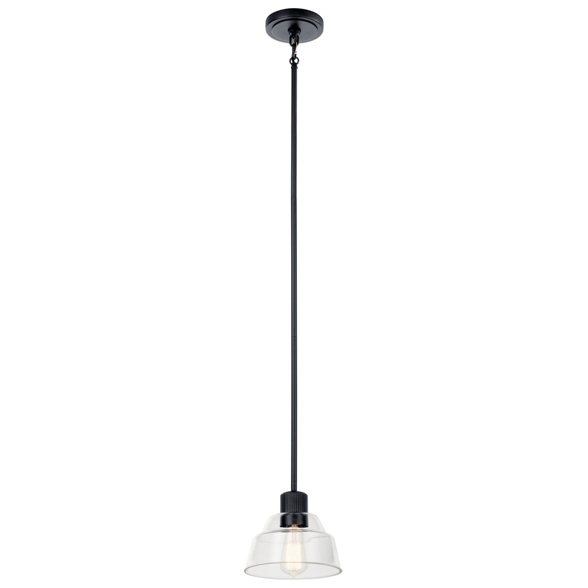 KICHLER 52405BK Eastmont 1 Light Mini Pendant With Clear Glass Black