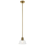 KICHLER 52405BNB Eastmont 1 Light Mini Pendant With Clear Glass Brushed Natural Brass