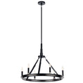 KICHLER 52420BK Emmala 24 Inch 6 Light Chandelier In Brushed Nickel And Black