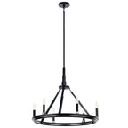 KICHLER 52420BK Emmala 24 Inch 6 Light Chandelier In Brushed Nickel And Black