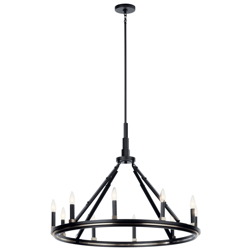KICHLER 52421BK Emmala 27.50 Inch 10 Light Chandelier In Brushed Nickel And Black
