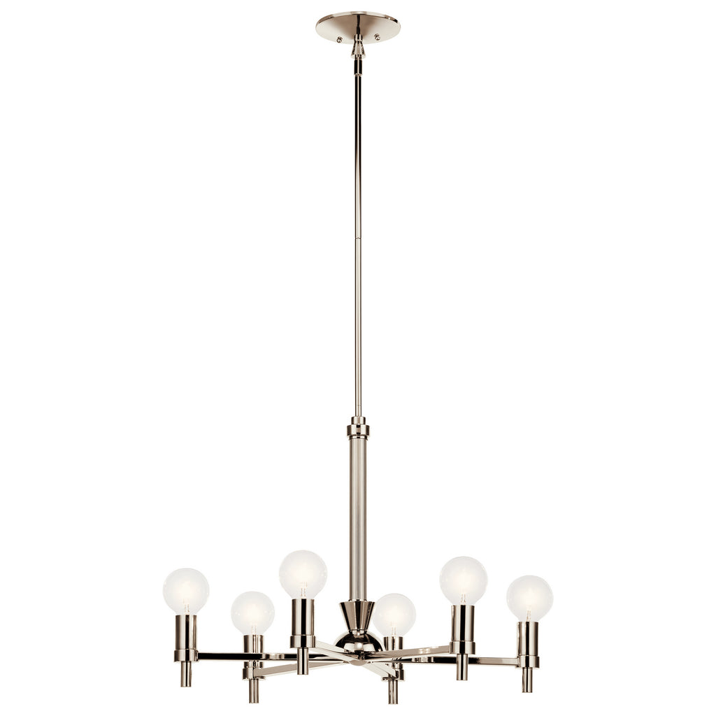 KICHLER 52424PN Torvee 26" 6 Light Chandelier Brushed Natural Brass