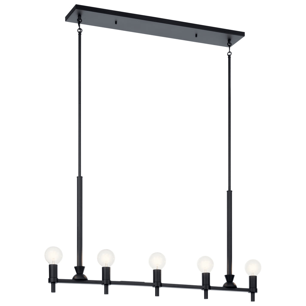 KICHLER 52425BK Torvee 42" 5 Light Linear Chandelier Brushed Natural Brass