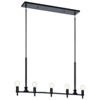 KICHLER 52425BK Torvee 42" 5 Light Linear Chandelier Brushed Natural Brass
