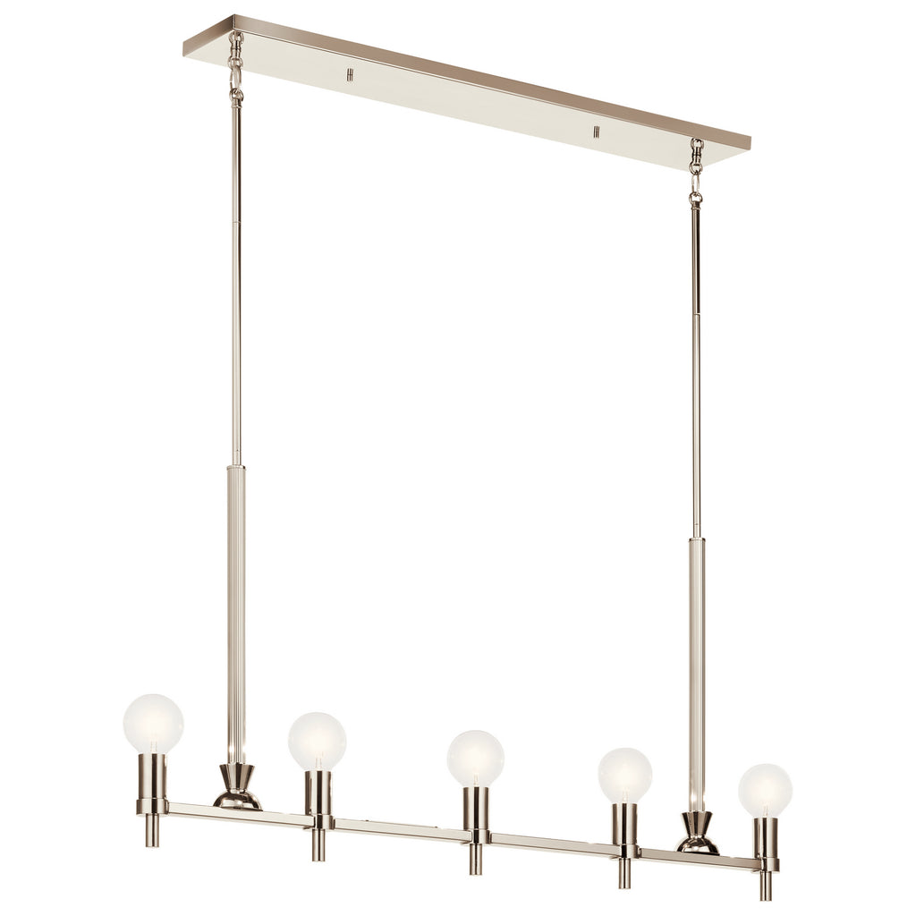 KICHLER 52425PN Torvee 42" 5 Light Linear Chandelier Brushed Natural Brass