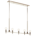 KICHLER 52425PN Torvee 42" 5 Light Linear Chandelier Brushed Natural Brass