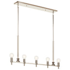 KICHLER 52425PN Torvee 42" 5 Light Linear Chandelier Brushed Natural Brass