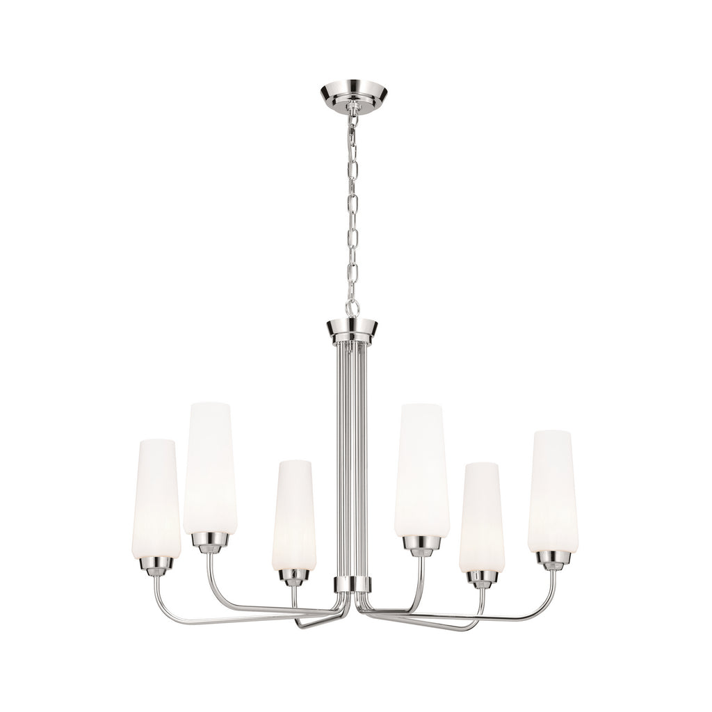 KICHLER 52480PN Truby 29" 6 Light Chandelier Polished Nickel