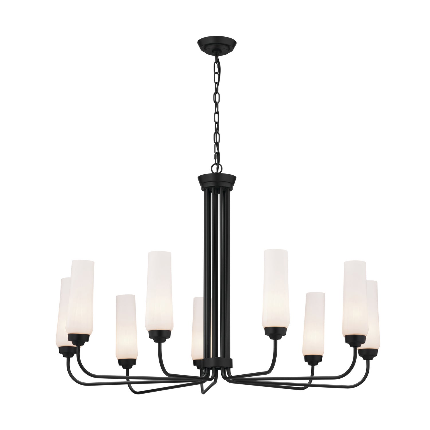KICHLER 52481BK Truby 38" 9 Light Chandelier Black