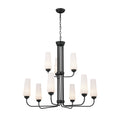 KICHLER 52482BK Truby 34" 9 Light 2-Tier Chandelier Black