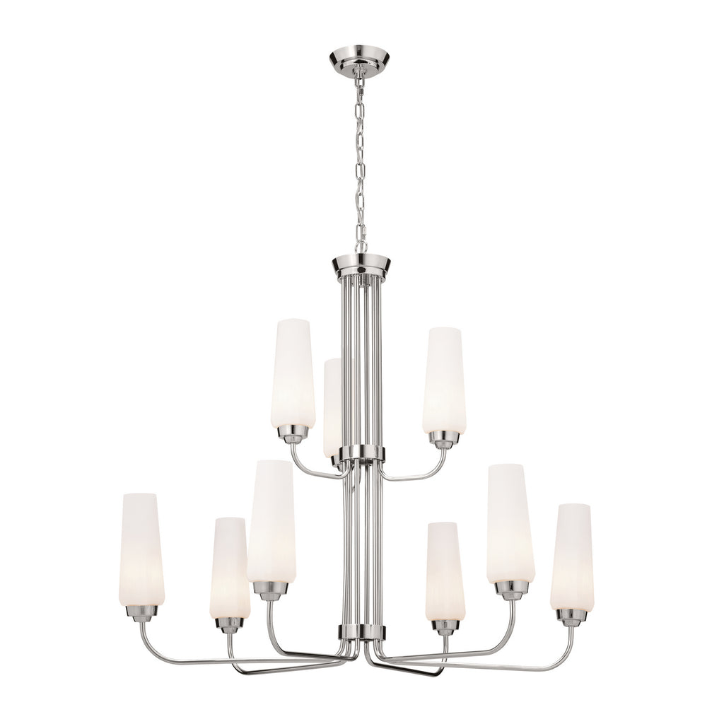 KICHLER 52482PN Truby 34" 9 Light 2-Tier Chandelier Polished Nickel