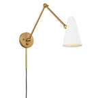KICHLER 52486NBRW Sylvia 2 Arm Wall Sconce Natural Brass With White Shade