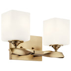 KICHLER 55001CPZ Marette 13.5 " 2 Light Vanity Light With Satin Etched Cased Opal Glass In Black
