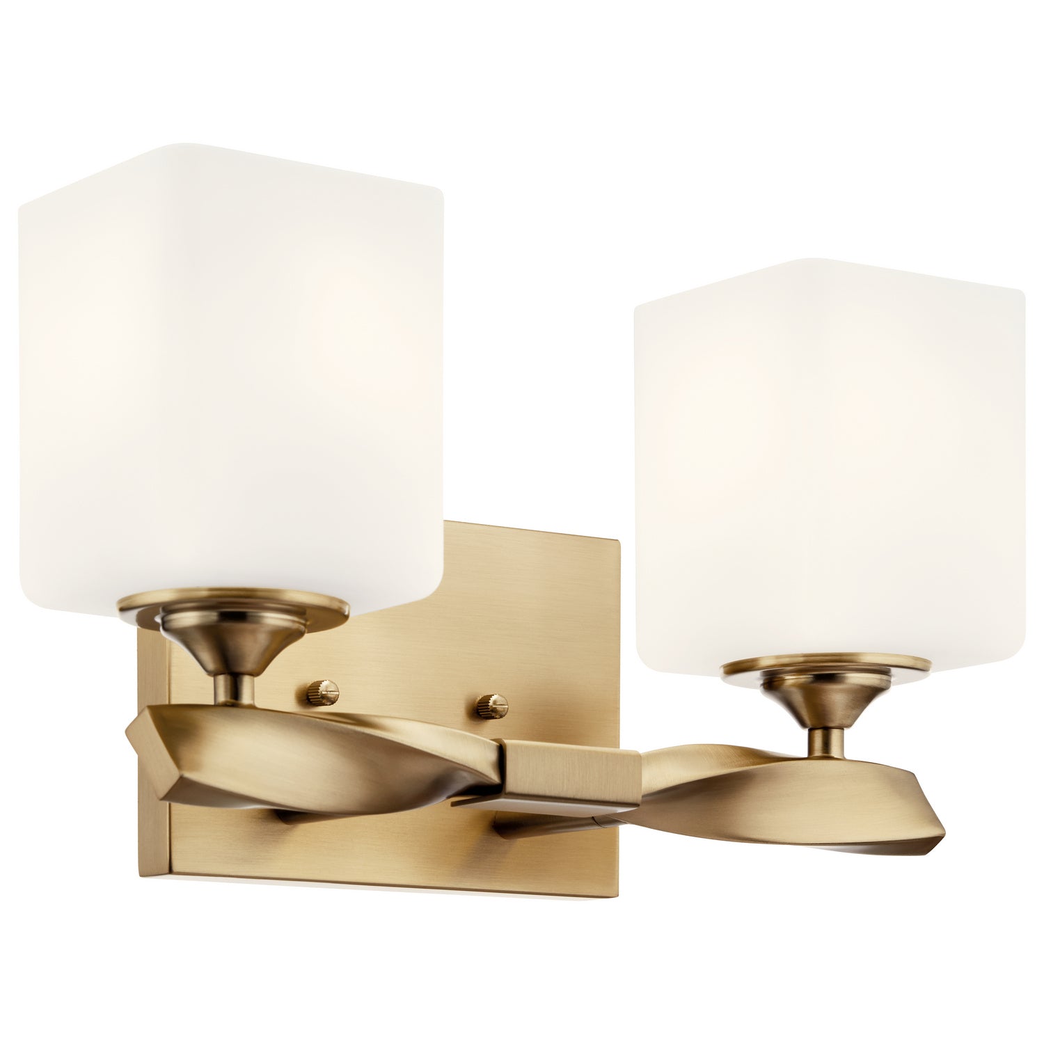 KICHLER 55001CPZ Marette 13.5 " 2 Light Vanity Light With Satin Etched Cased Opal Glass In Black