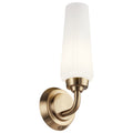 KICHLER 55073CPZ Truby 11.5" 1 Light Wall Sconce With Satin Etched Cased Opal Glass Polished Nickel
