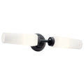 KICHLER 55074BK Truby 19.75" 2 Light Vanity Light With Satin Etched Cased Opal Glass Polished Nickel