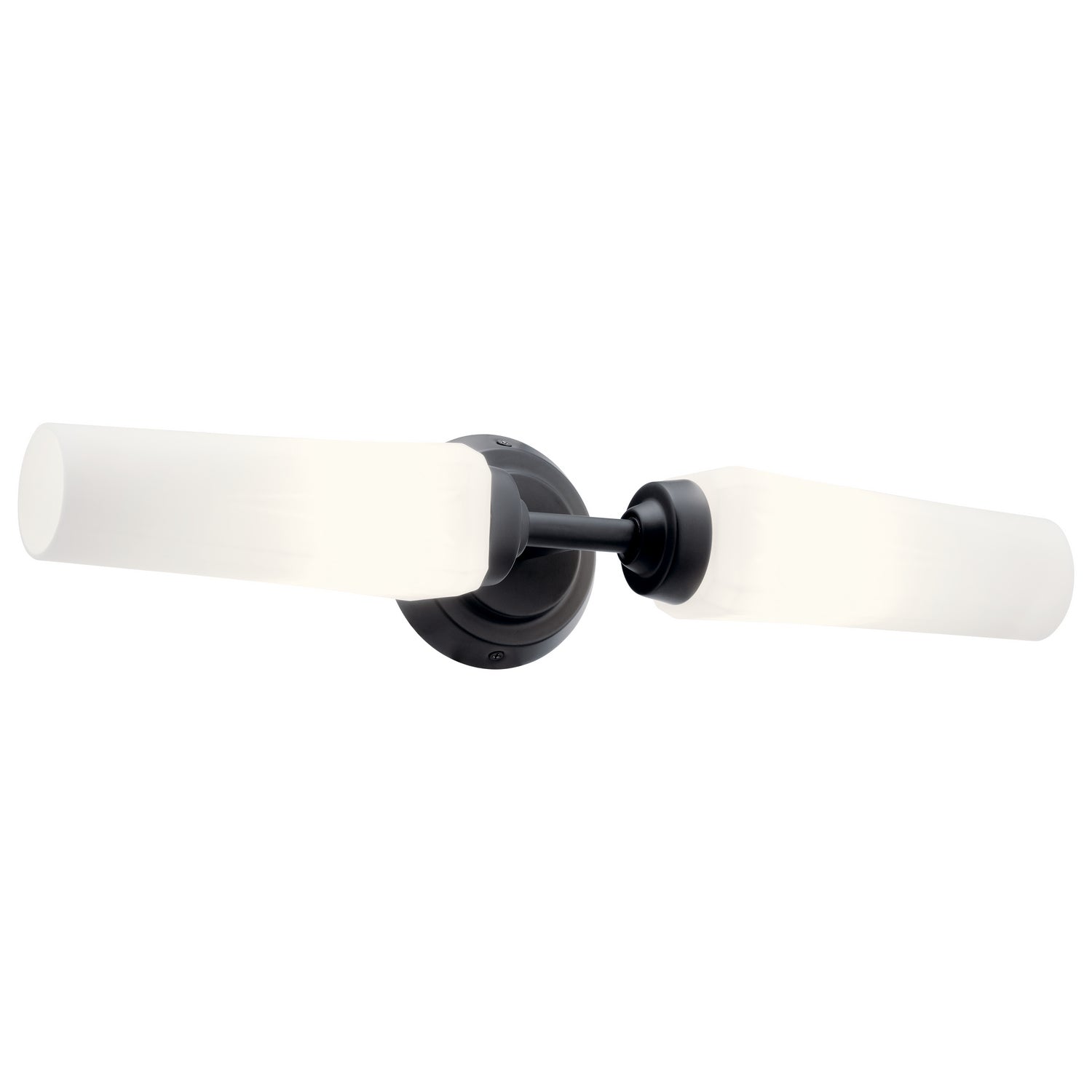 KICHLER 55074BK Truby 19.75" 2 Light Vanity Light With Satin Etched Cased Opal Glass Polished Nickel