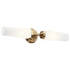 KICHLER 55074CPZ Truby 19.75" 2 Light Vanity Light With Satin Etched Cased Opal Glass Polished Nickel