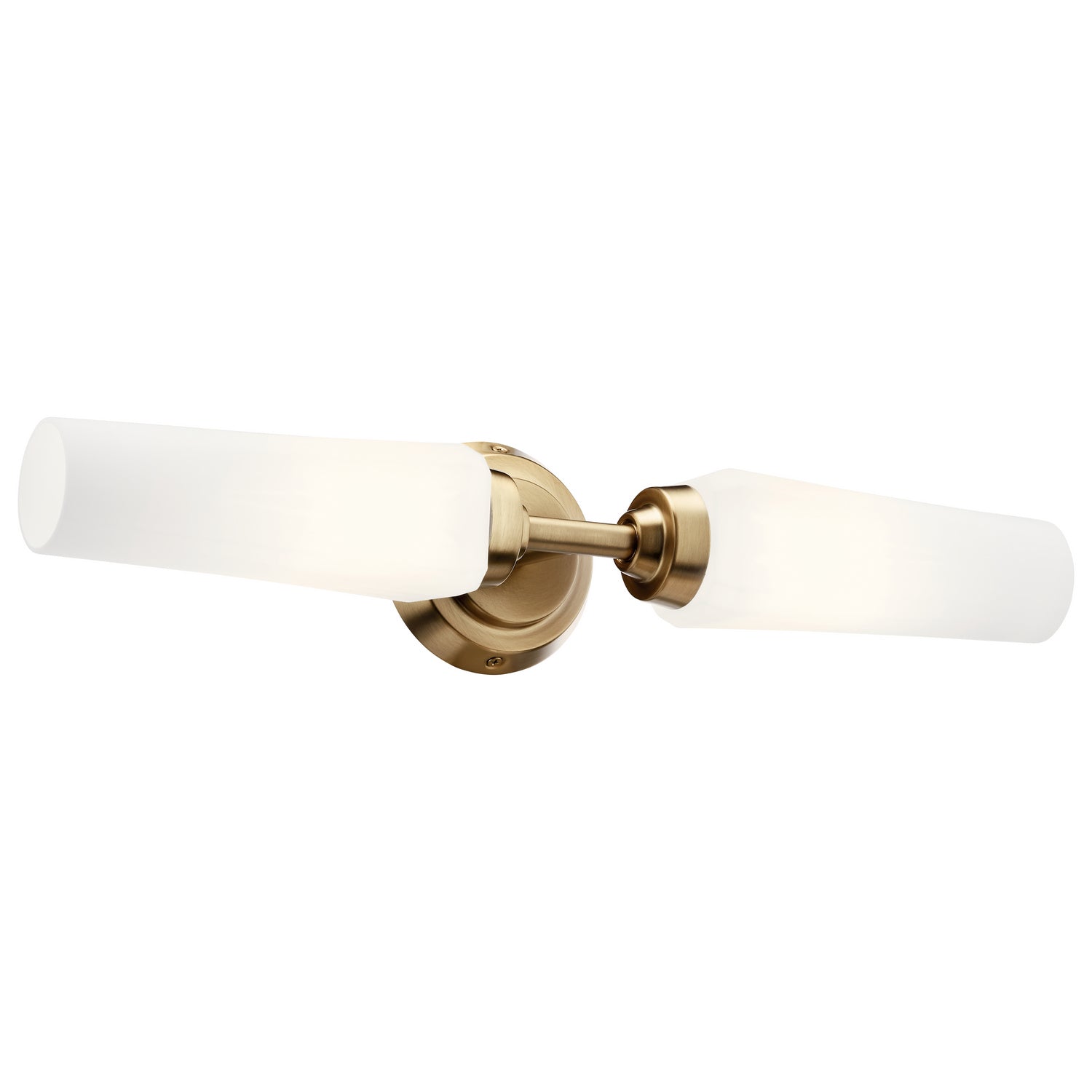 KICHLER 55074CPZ Truby 19.75" 2 Light Vanity Light With Satin Etched Cased Opal Glass Polished Nickel